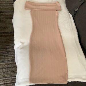 Dressy off the shoulder dress.